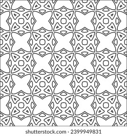 Figures from lines.Black pattern on white wallpaper for web page, textures, card, poster, fabric, textile. Abstract background.Repeating background image.White texture. Lines form shapes.