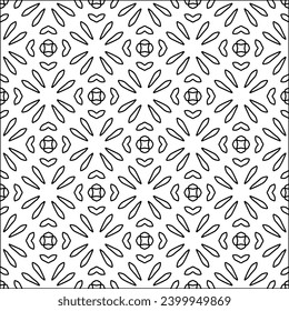 Figures from lines.Black pattern on white wallpaper for web page, textures, card, poster, fabric, textile. Abstract background.Repeating background image.White texture. Lines form shapes.