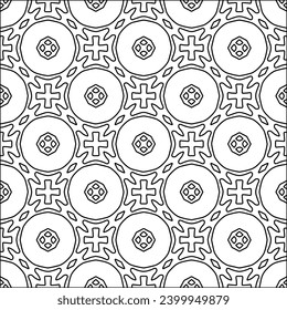 Figuren aus Linien.Schwarzes Muster auf weißem Bildschirmhintergrund für Webseiten, Texturen, Karte, Poster, Stoff, Textilien. Abstrakter Hintergrund.Wiederholtes Hintergrundbild.Weiße Textur. Linien formen Formen.
