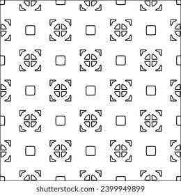 Figures from lines.Black pattern on white wallpaper for web page, textures, card, poster, fabric, textile. Abstract background.Repeating background image.White texture. Lines form shapes.
