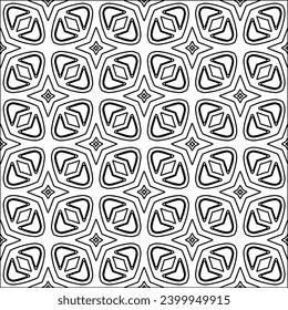 Figures from lines.Black pattern on white wallpaper for web page, textures, card, poster, fabric, textile. Abstract background.Repeating background image.White texture. Lines form shapes.