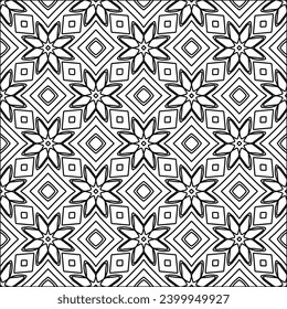 Figuren aus Linien.Schwarzes Muster auf weißem Bildschirmhintergrund für Webseiten, Texturen, Karte, Poster, Stoff, Textilien. Abstrakter Hintergrund.Wiederholtes Hintergrundbild.Weiße Textur. Linien formen Formen.