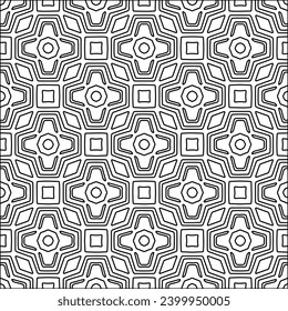 Figures from lines.Black pattern on white wallpaper for web page, textures, card, poster, fabric, textile. Abstract background.Repeating background image.White texture. Lines form shapes.
