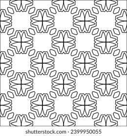 Figures from lines.Black pattern on white wallpaper for web page, textures, card, poster, fabric, textile. Abstract background.Repeating background image.White texture. Lines form shapes.