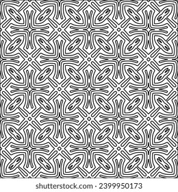 Figures from lines.Black pattern on white wallpaper for web page, textures, card, poster, fabric, textile. Abstract background.Repeating background image.White texture. Lines form shapes.
