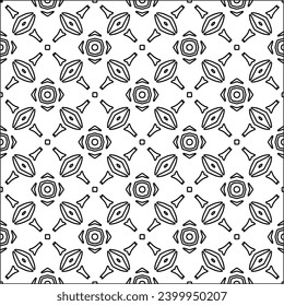 Figures from lines.Black pattern on white wallpaper for web page, textures, card, poster, fabric, textile. Abstract background.Repeating background image.White texture. Lines form shapes.