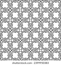 Figures from lines.Black pattern on white wallpaper for web page, textures, card, poster, fabric, textile. Abstract background.Repeating background image.White texture. Lines form shapes.