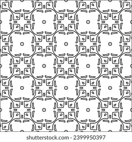 Figures from lines.Black pattern on white wallpaper for web page, textures, card, poster, fabric, textile. Abstract background.Repeating background image.White texture. Lines form shapes.