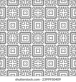 Figures from lines.Black pattern on white wallpaper for web page, textures, card, poster, fabric, textile. Abstract background.Repeating background image.White texture. Lines form shapes.