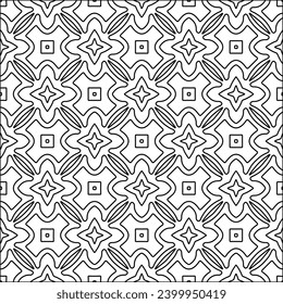 Figures from lines.Black pattern on white wallpaper for web page, textures, card, poster, fabric, textile. Abstract background.Repeating background image.White texture. Lines form shapes.