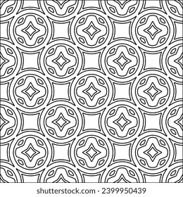 Figures from lines.Black pattern on white wallpaper for web page, textures, card, poster, fabric, textile. Abstract background.Repeating background image.White texture. Lines form shapes.