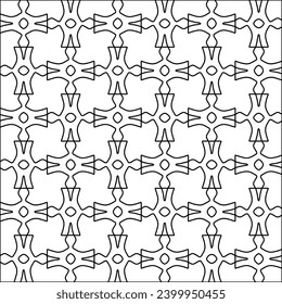 Figures from lines.Black pattern on white wallpaper for web page, textures, card, poster, fabric, textile. Abstract background.Repeating background image.White texture. Lines form shapes.