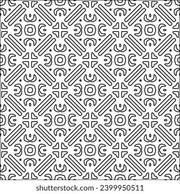 Figures from lines.Black pattern on white wallpaper for web page, textures, card, poster, fabric, textile. Abstract background.Repeating background image.White texture. Lines form shapes.
