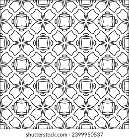 Figures from lines.Black pattern on white wallpaper for web page, textures, card, poster, fabric, textile. Abstract background.Repeating background image.White texture. Lines form shapes.
