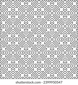 Figures from lines.Black pattern on white wallpaper for web page, textures, card, poster, fabric, textile. Abstract background.Repeating background image.White texture. Lines form shapes.
