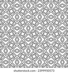 Figures from lines.Black pattern on white wallpaper for web page, textures, card, poster, fabric, textile. Abstract background.Repeating background image.White texture. Lines form shapes.
