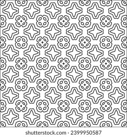 Figures from lines.Black pattern on white wallpaper for web page, textures, card, poster, fabric, textile. Abstract background.Repeating background image.White texture. Lines form shapes.