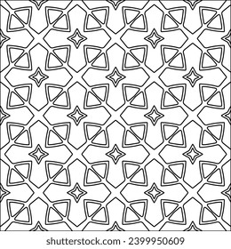Figures from lines.Black pattern on white wallpaper for web page, textures, card, poster, fabric, textile. Abstract background.Repeating background image.White texture. Lines form shapes.
