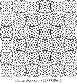 Figures from lines.Black pattern on white wallpaper for web page, textures, card, poster, fabric, textile. Abstract background.Repeating background image.White texture. Lines form shapes.