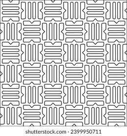 Figures from lines.Black pattern on white wallpaper for web page, textures, card, poster, fabric, textile. Abstract background.Repeating background image.White texture. Lines form shapes.