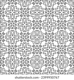 Figures from lines.Black pattern on white wallpaper for web page, textures, card, poster, fabric, textile. Abstract background.Repeating background image.White texture. Lines form shapes.
