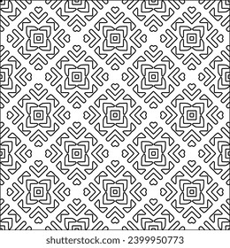 Figures from lines.Black pattern on white wallpaper for web page, textures, card, poster, fabric, textile. Abstract background.Repeating background image.White texture. Lines form shapes.
