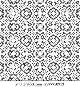 Figures from lines.Black pattern on white wallpaper for web page, textures, card, poster, fabric, textile. Abstract background.Repeating background image.White texture. Lines form shapes.
