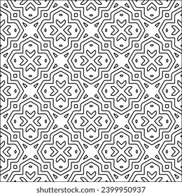 Figures from lines.Black pattern on white wallpaper for web page, textures, card, poster, fabric, textile. Abstract background.Repeating background image.White texture. Lines form shapes.

