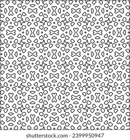 Figures from lines.Black pattern on white wallpaper for web page, textures, card, poster, fabric, textile. Abstract background.Repeating background image.White texture. Lines form shapes.