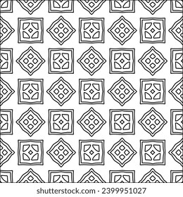 Figures from lines.Black pattern on white wallpaper for web page, textures, card, poster, fabric, textile. Abstract background.Repeating background image.White texture. Lines form shapes.