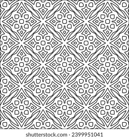 Figures from lines.Black pattern on white wallpaper for web page, textures, card, poster, fabric, textile. Abstract background.Repeating background image.White texture. Lines form shapes.