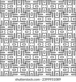 Figures from lines.Black pattern on white wallpaper for web page, textures, card, poster, fabric, textile. Abstract background.Repeating background image.White texture. Lines form shapes.