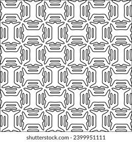 Figures from lines.Black pattern on white wallpaper for web page, textures, card, poster, fabric, textile. Abstract background.Repeating background image.White texture. Lines form shapes.