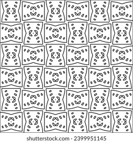 Figures from lines.Black pattern on white wallpaper for web page, textures, card, poster, fabric, textile. Abstract background.Repeating background image.White texture. Lines form shapes.