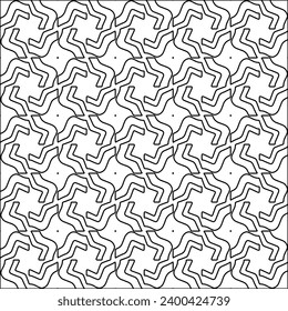 Figures from lines.Black pattern on white wallpaper for web page, textures, card, poster, fabric, textile. Abstract background.Repeating background image.White texture. Lines form shapes.