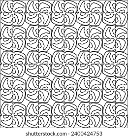 Figures from lines.Black pattern on white wallpaper for web page, textures, card, poster, fabric, textile. Abstract background.Repeating background image.White texture. Lines form shapes.