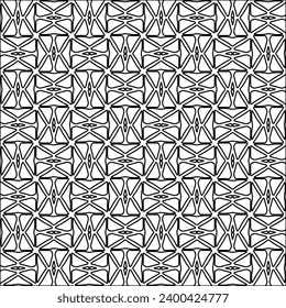 Figures from lines.Black pattern on white wallpaper for web page, textures, card, poster, fabric, textile. Abstract background.Repeating background image.White texture. Lines form shapes.
