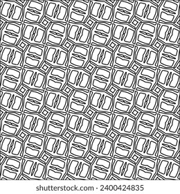 Figures from lines.Black pattern on white wallpaper for web page, textures, card, poster, fabric, textile. Abstract background.Repeating background image.White texture. Lines form shapes.