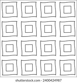 Figures from lines.Black pattern on white wallpaper for web page, textures, card, poster, fabric, textile. Abstract background.Repeating background image.White texture. Lines form shapes.