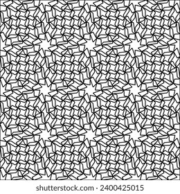 Figures from lines.Black pattern on white wallpaper for web page, textures, card, poster, fabric, textile. Abstract background.Repeating background image.White texture. Lines form shapes.