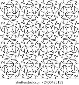 Figures from lines.Black pattern on white wallpaper for web page, textures, card, poster, fabric, textile. Abstract background.Repeating background image.White texture. Lines form shapes.