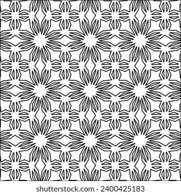 Figures from lines.Black pattern on white wallpaper for web page, textures, card, poster, fabric, textile. Abstract background.Repeating background image.White texture. Lines form shapes.
