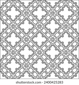 Figures from lines.Black pattern on white wallpaper for web page, textures, card, poster, fabric, textile. Abstract background.Repeating background image.White texture. Lines form shapes.