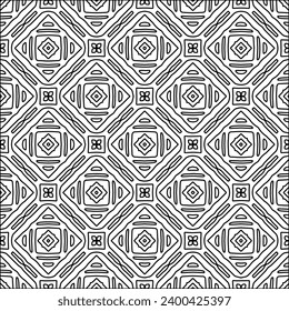 Figures from lines.Black pattern on white wallpaper for web page, textures, card, poster, fabric, textile. Abstract background.Repeating background image.White texture. Lines form shapes.