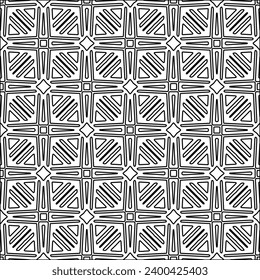 Figures from lines.Black pattern on white wallpaper for web page, textures, card, poster, fabric, textile. Abstract background.Repeating background image.White texture. Lines form shapes.