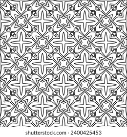 Figures from lines.Black pattern on white wallpaper for web page, textures, card, poster, fabric, textile. Abstract background.Repeating background image.White texture. Lines form shapes.