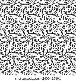 Figures from lines.Black pattern on white wallpaper for web page, textures, card, poster, fabric, textile. Abstract background.Repeating background image.White texture. Lines form shapes.