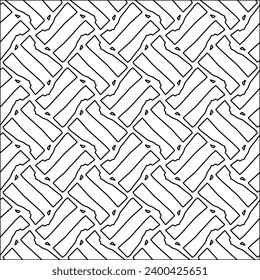 Figures from lines.Black pattern on white wallpaper for web page, textures, card, poster, fabric, textile. Abstract background.Repeating background image.White texture. Lines form shapes.