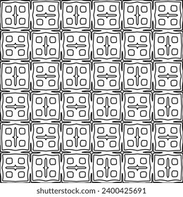 Figures from lines.Black pattern on white wallpaper for web page, textures, card, poster, fabric, textile. Abstract background.Repeating background image.White texture. Lines form shapes.