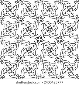 Figures from lines.Black pattern on white wallpaper for web page, textures, card, poster, fabric, textile. Abstract background.Repeating background image.White texture. Lines form shapes.